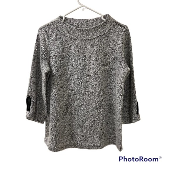 Vince Camuto Womens Gray White Textured Quarter Sleeve Pullover Sweater Sz Small - Picture 1 of 11
